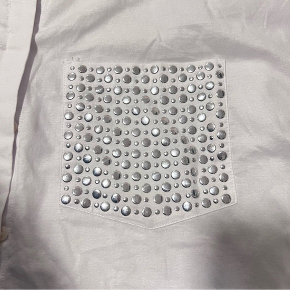 Zara EUC Cropped Button Down Studs Front Pockets Top Size XS - Picture 7 of 12